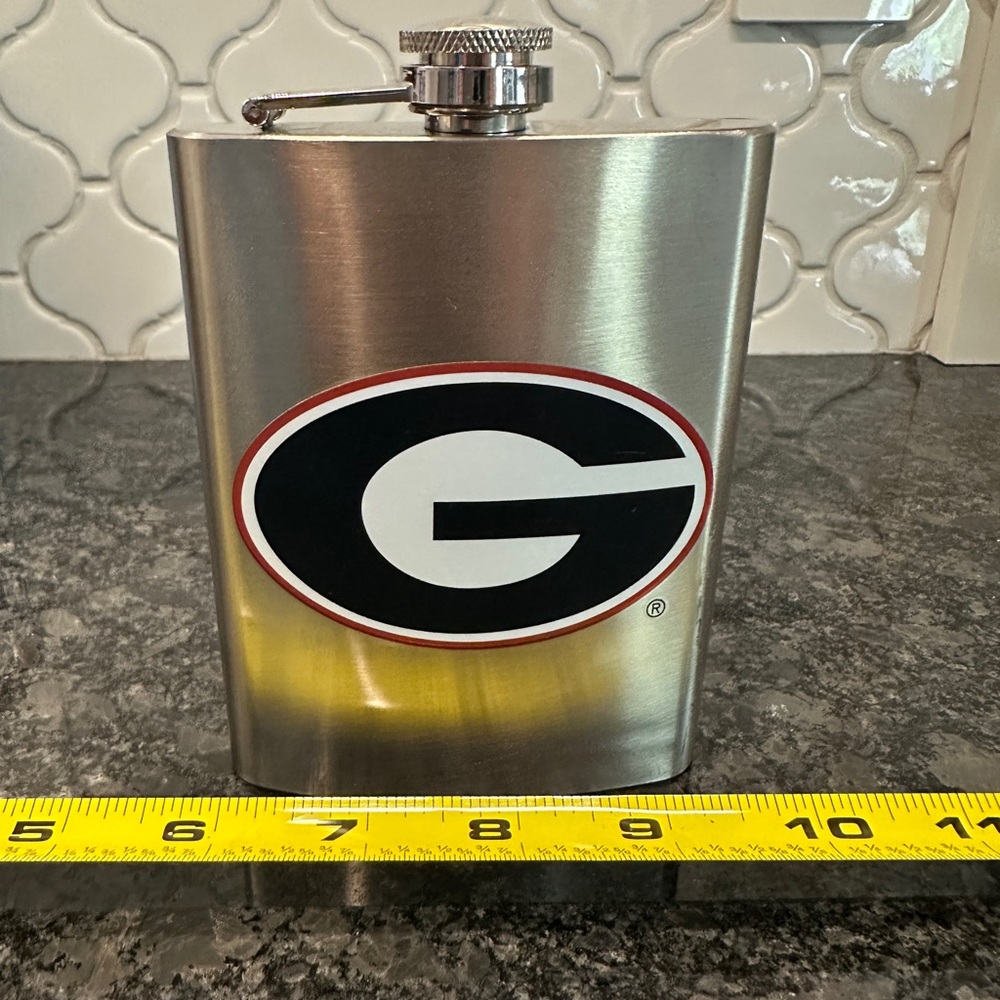 Stainless steel University of Georgia flask UG bulldogs